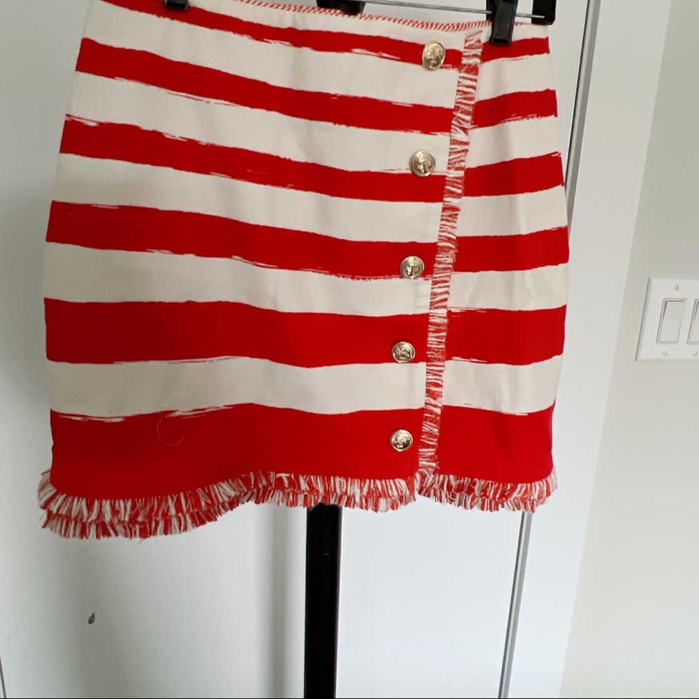 Zimmermann Red and White Striped A-Line Skirt - Picture 6 of 14